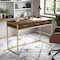 Martha Stewart 19.75 in. D X 47.25 in. W X Engineered Wood, Steel, Walnut/Polished Brass ZG-ZP-028-BR-GLD-MS - alternate 1